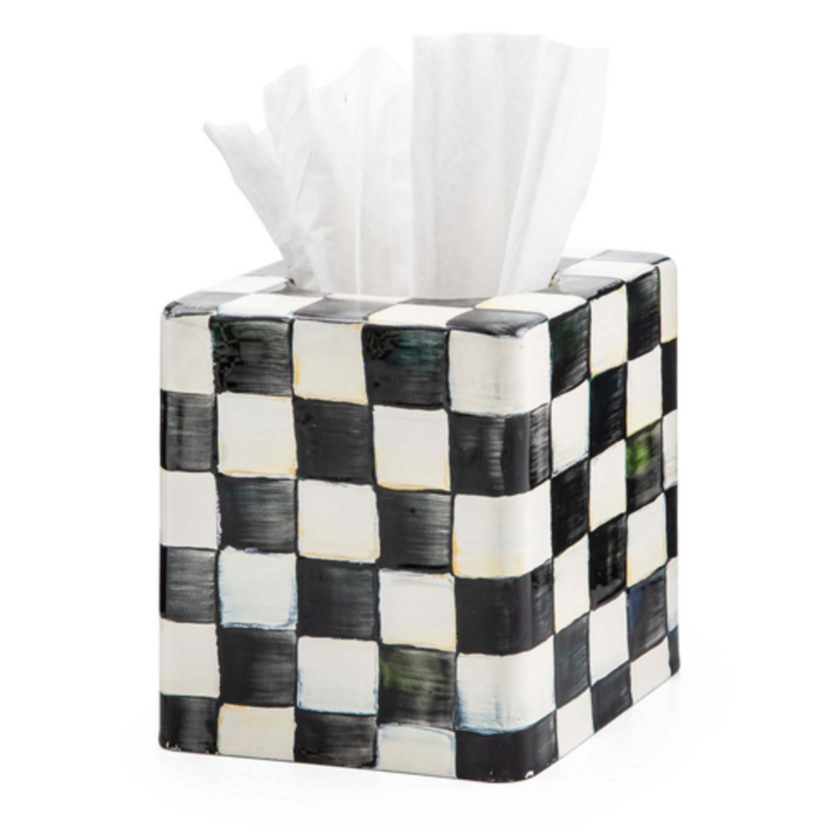 MacKenzie-Childs courtly check boutique tissue box cover
