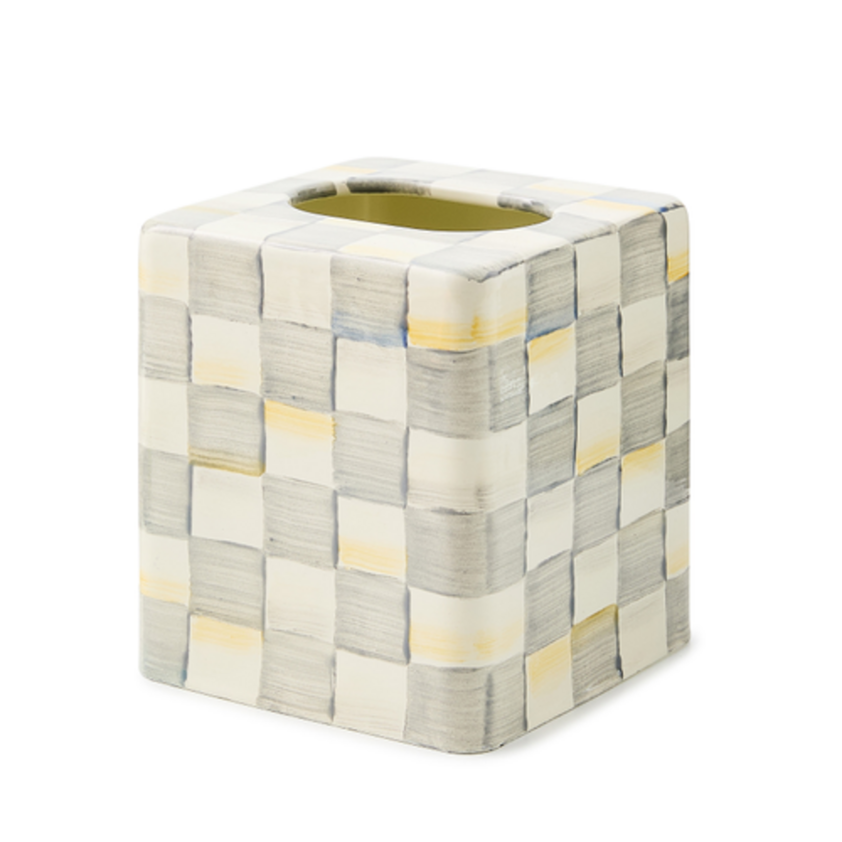 MacKenzie-Childs sterling check boutique tissue box cover