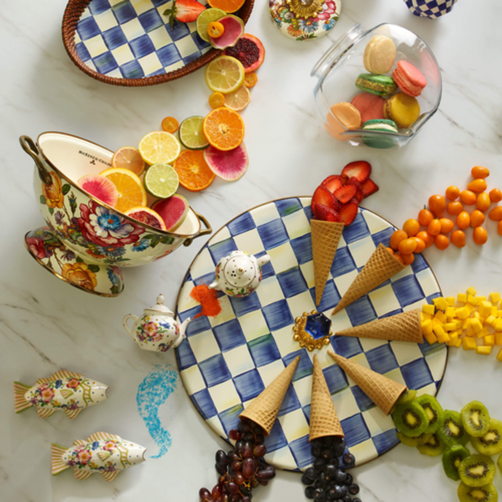 MacKenzie-Childs royal check cheese course