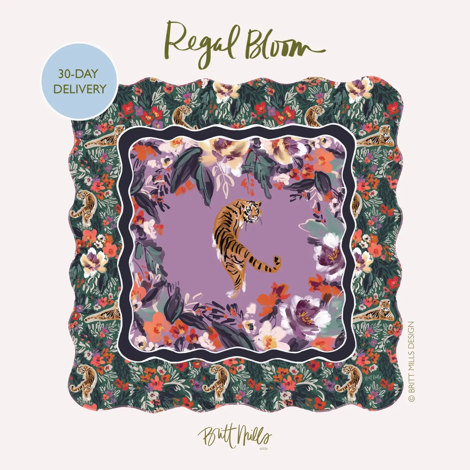 Britt Mills Design Regal Bloom Mahjong Mat (Non-Neoprene)