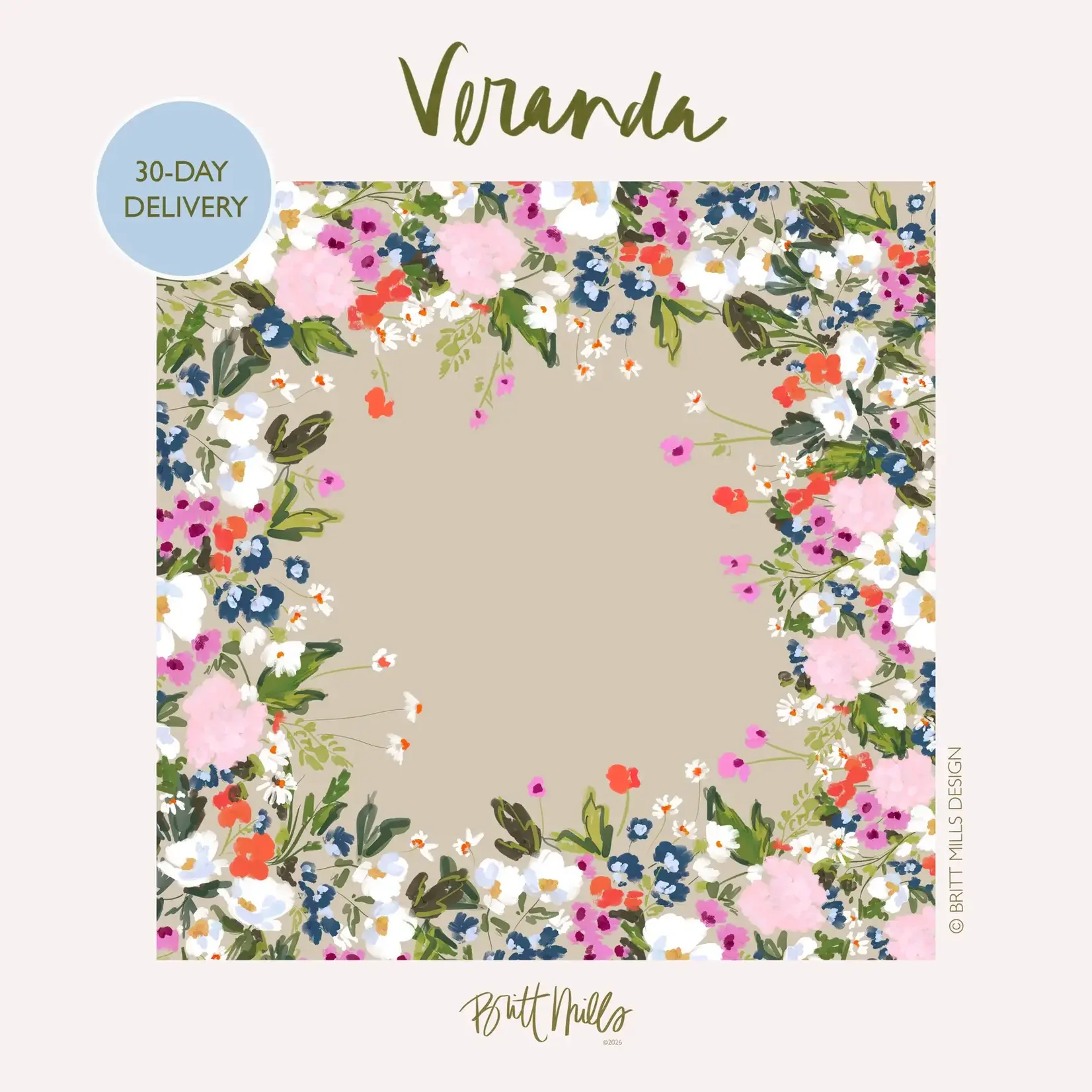 Britt Mills Design Veranda Mahjong Mat (Non-Neoprene)