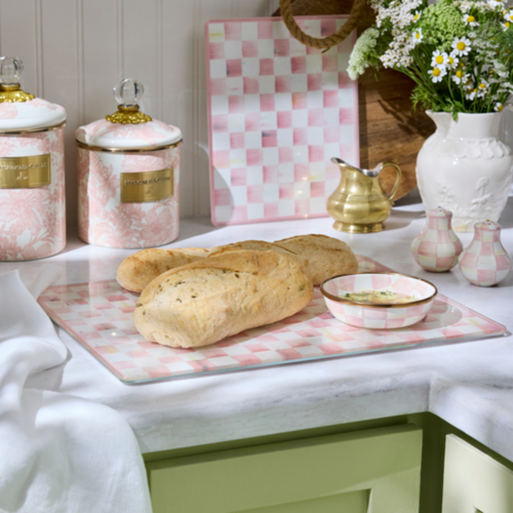 MacKenzie-Childs rosy check relish dish