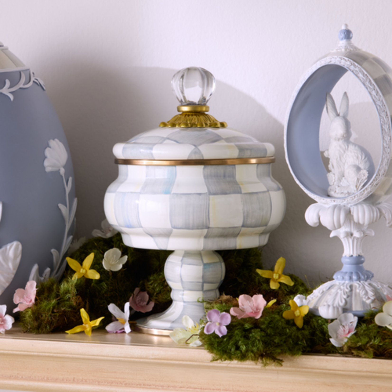 MacKenzie-Childs sterling check curiosity pot