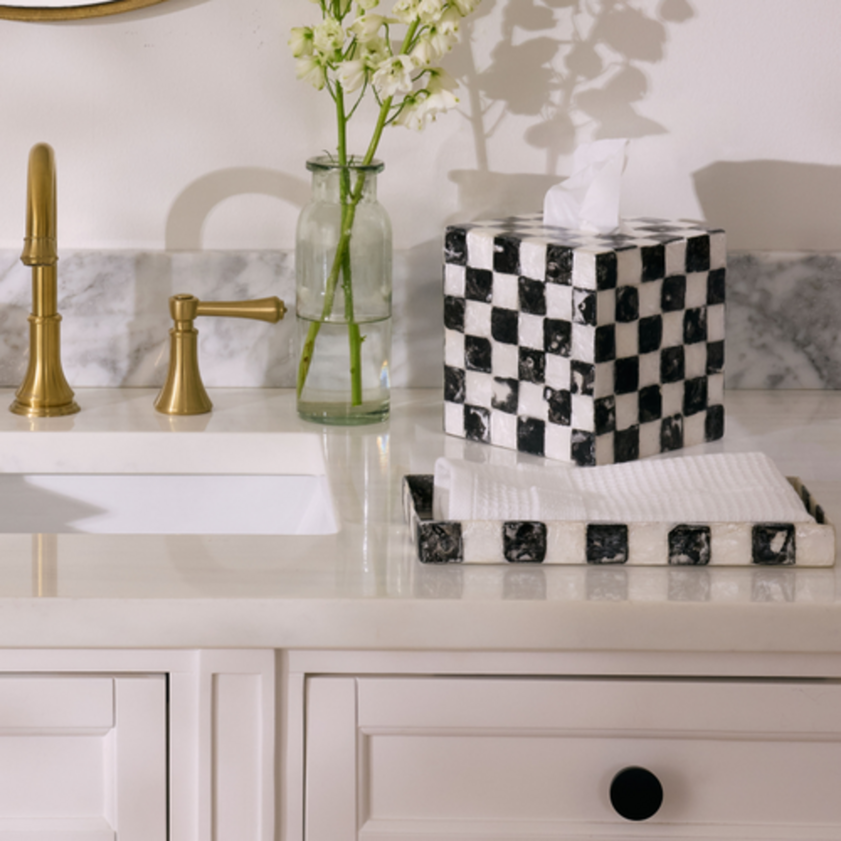 MacKenzie-Childs courtly check capiz vanity tray