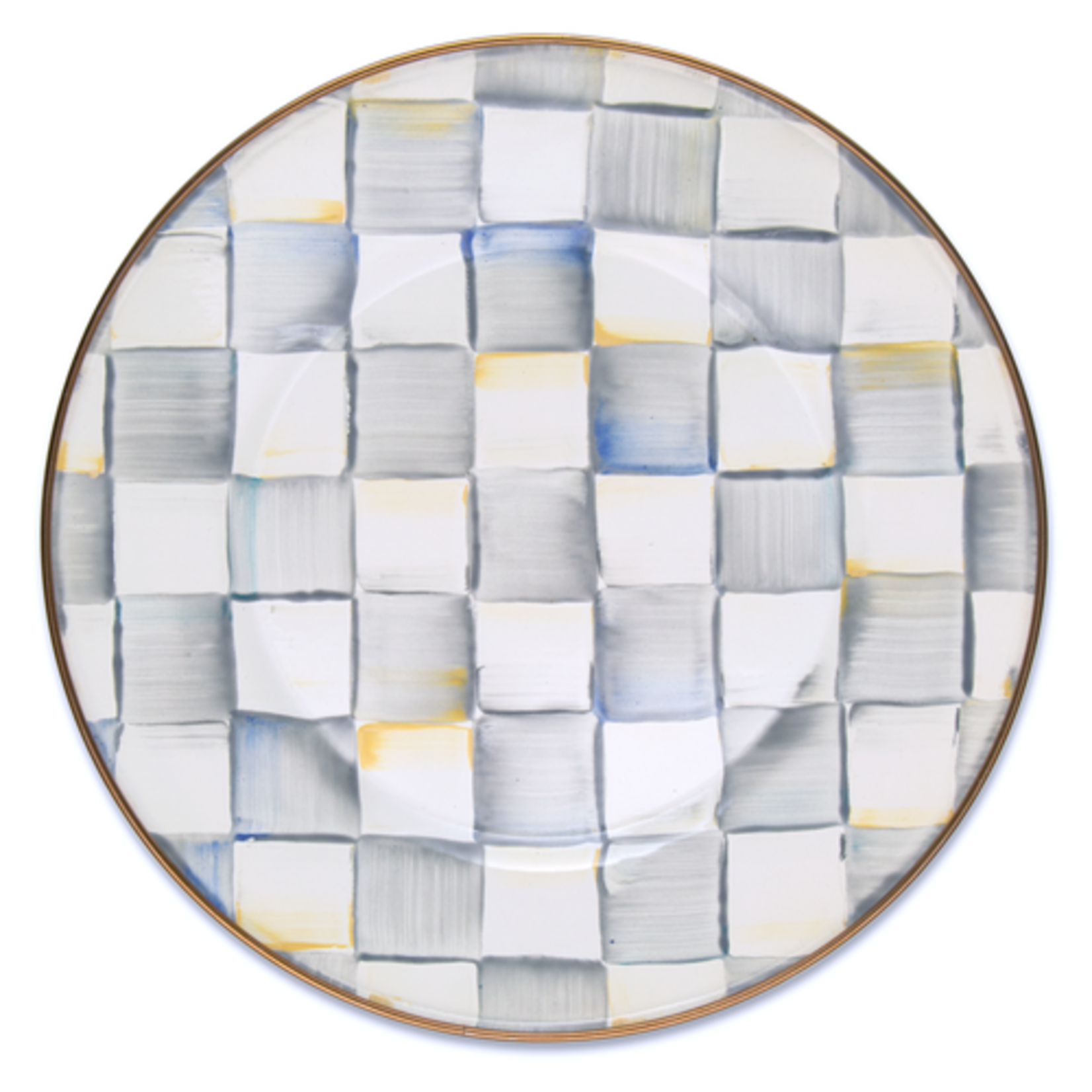 MacKenzie-Childs sterling check dinner plate