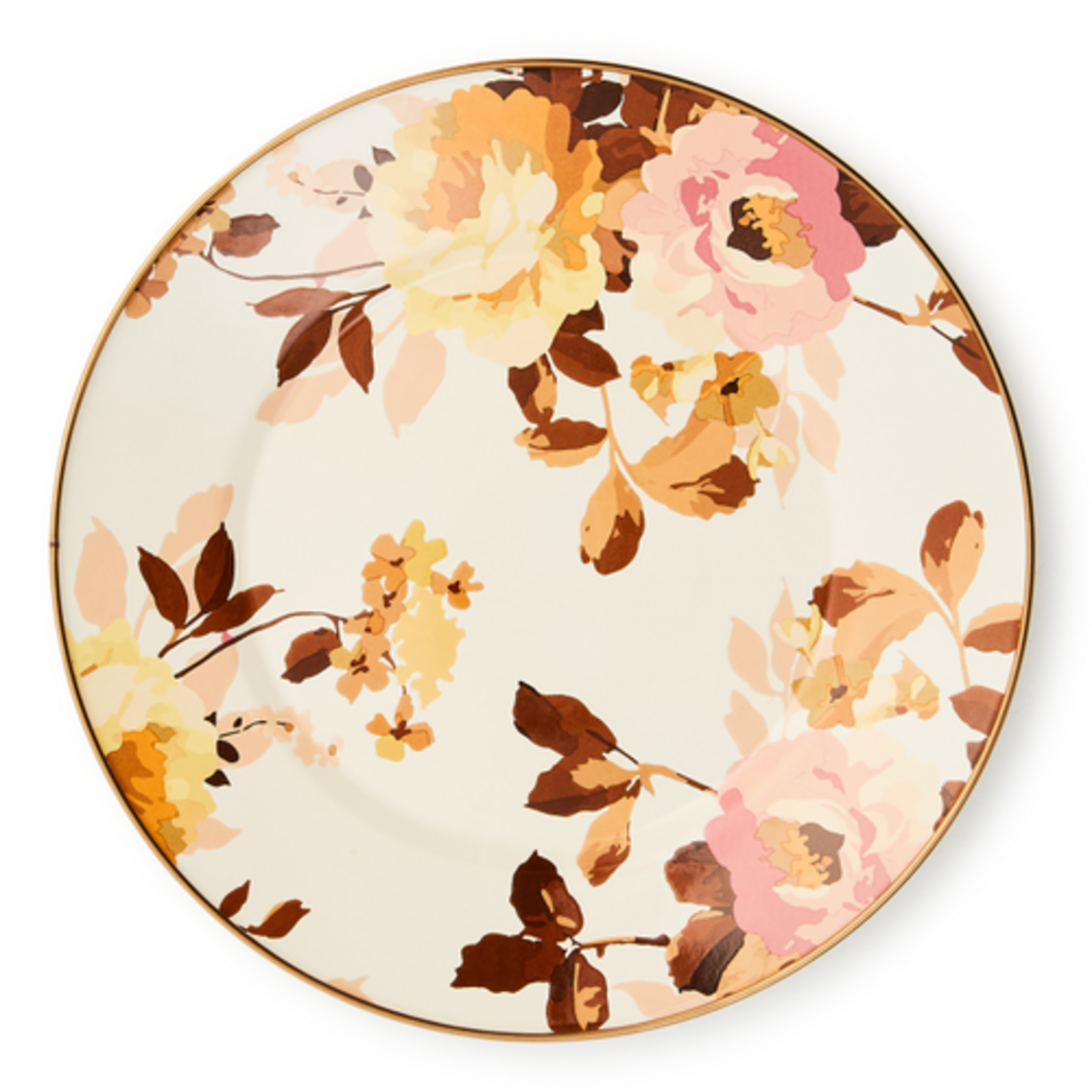 MacKenzie-Childs wild rose white dinner plate