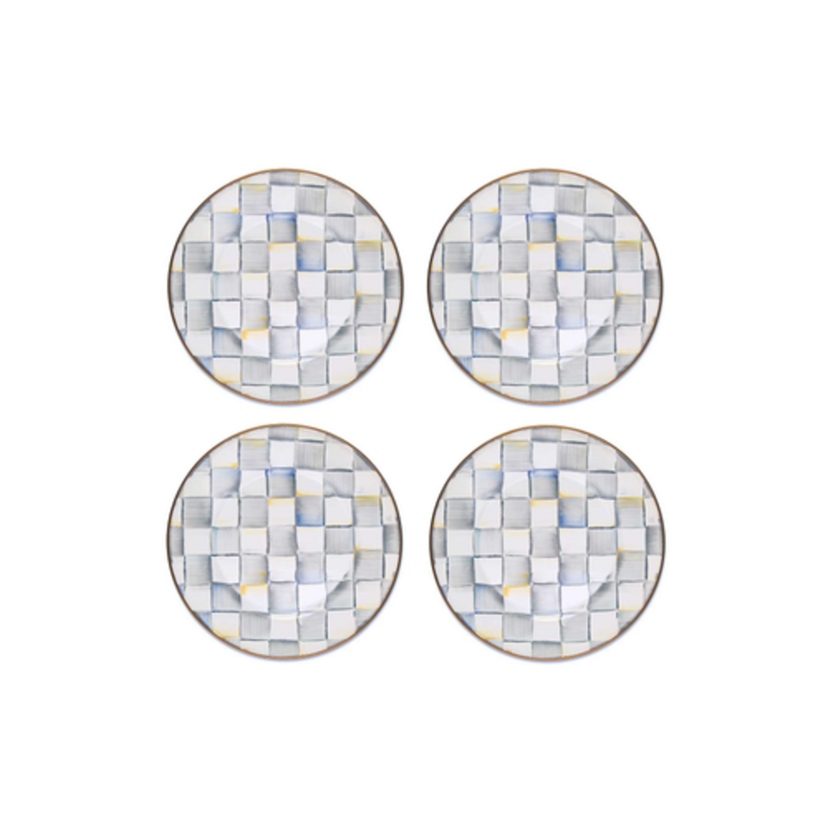 MacKenzie-Childs sterling check dinner plates, set of 4