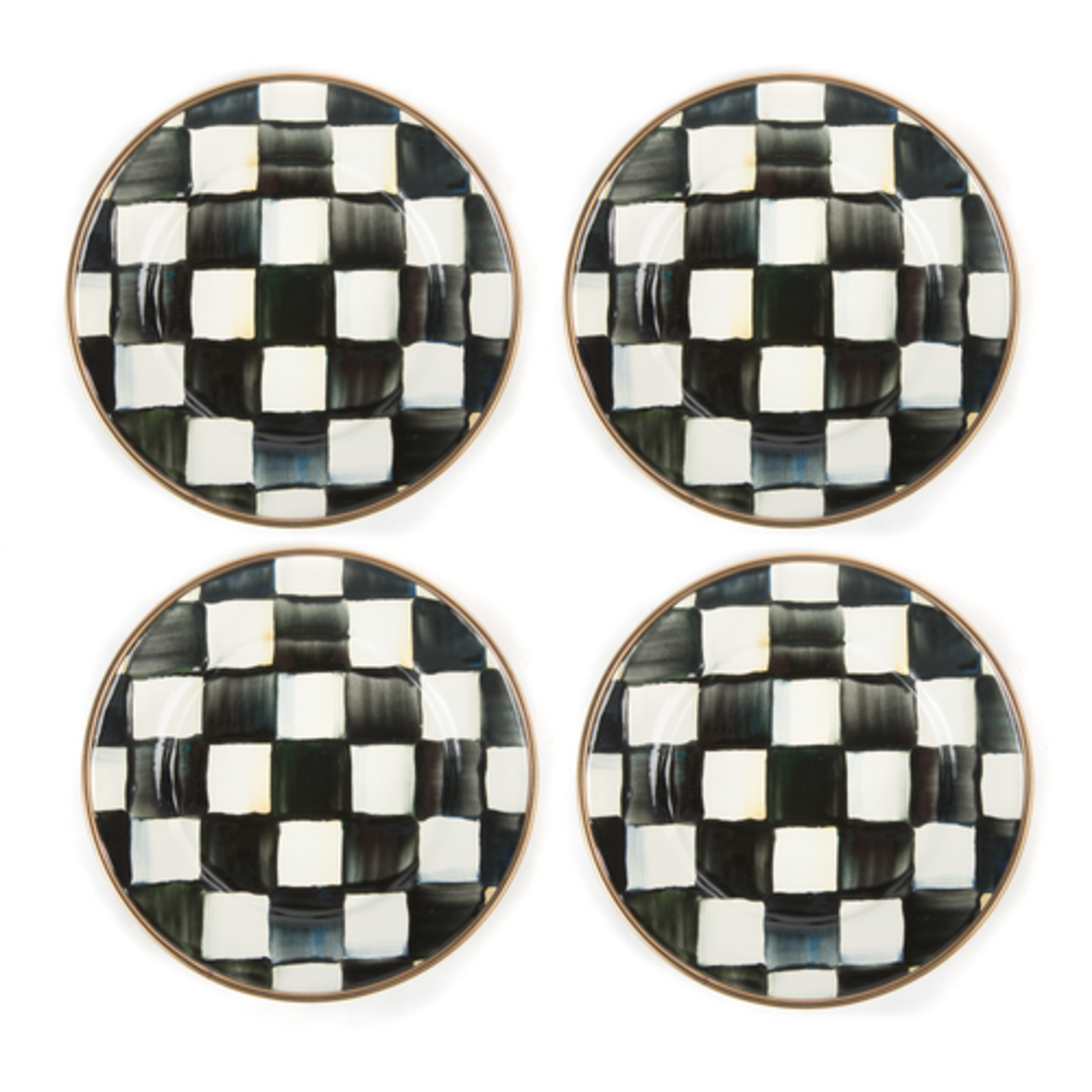 MacKenzie-Childs courtly check appetizer plates, set of 4