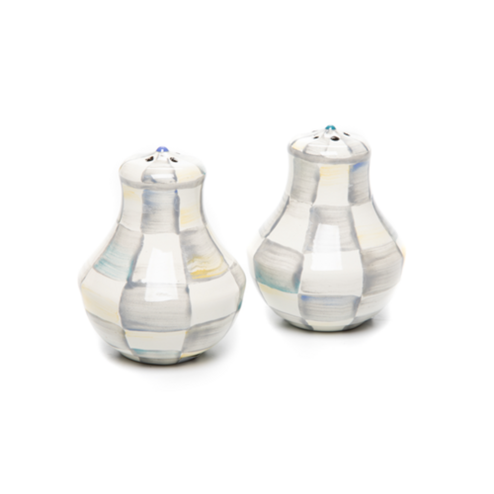 MacKenzie-Childs sterling check salt & pepper shakers
