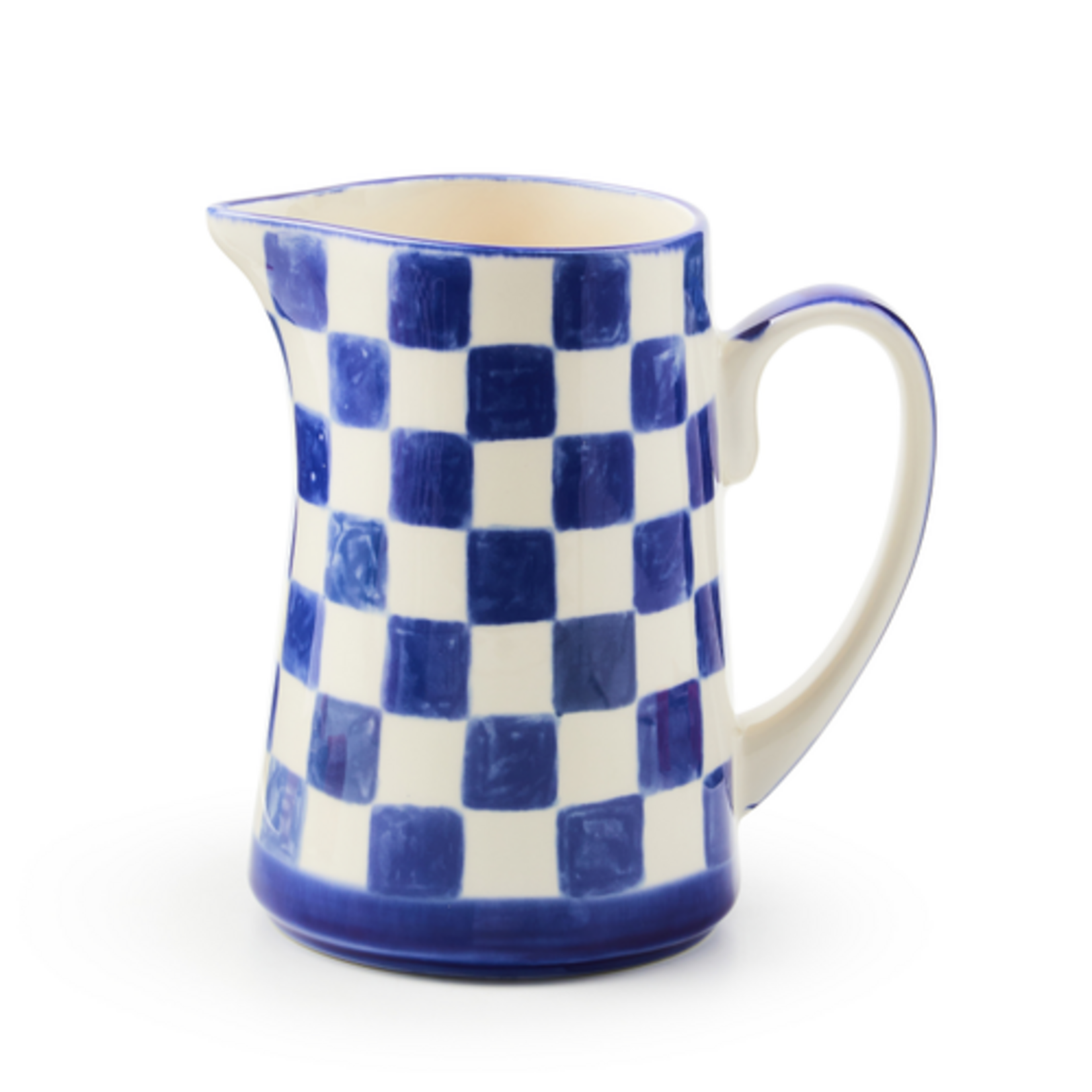 MacKenzie-Childs indigo check pitcher