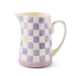 MacKenzie-Childs lilac check pitcher