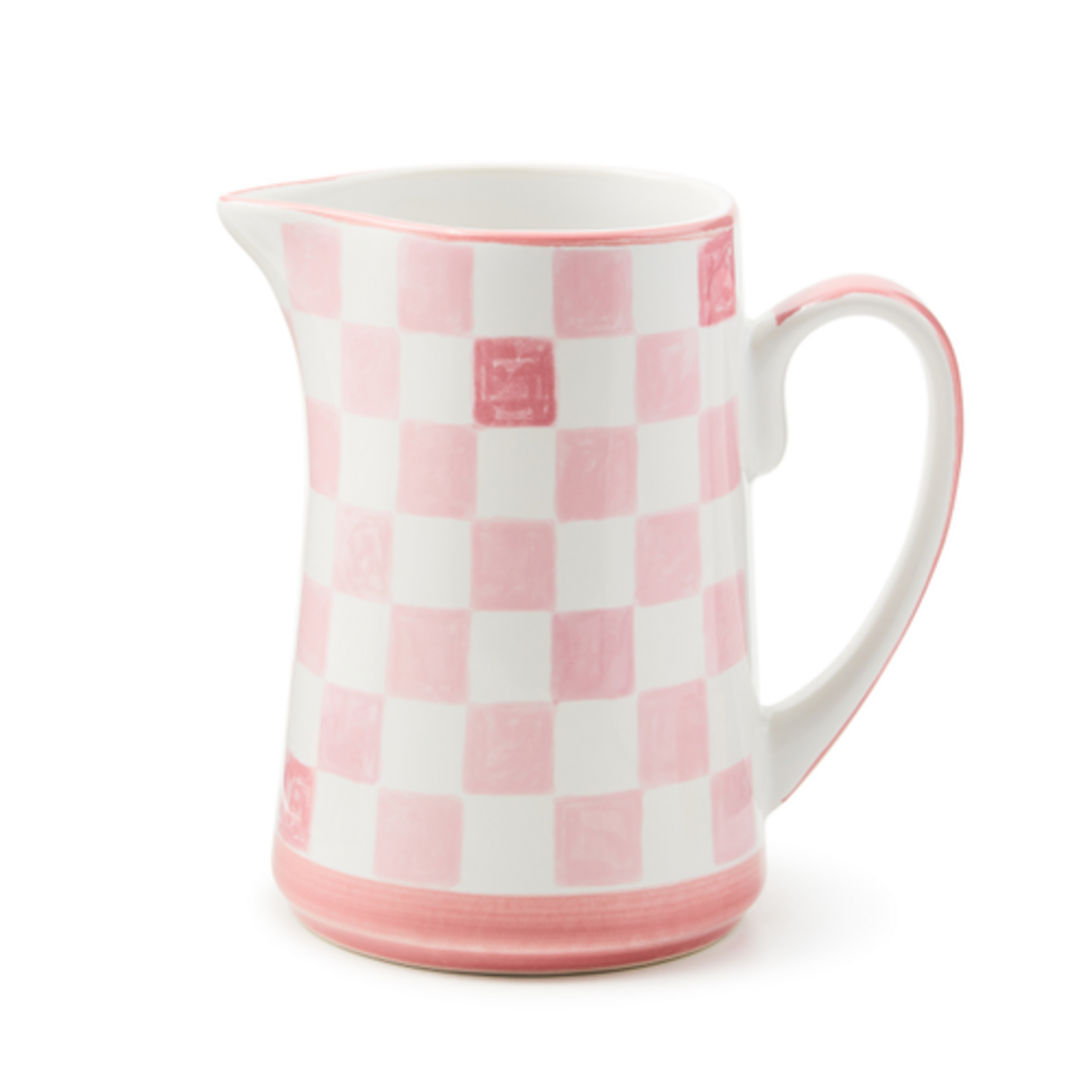 MacKenzie-Childs pink check pitcher