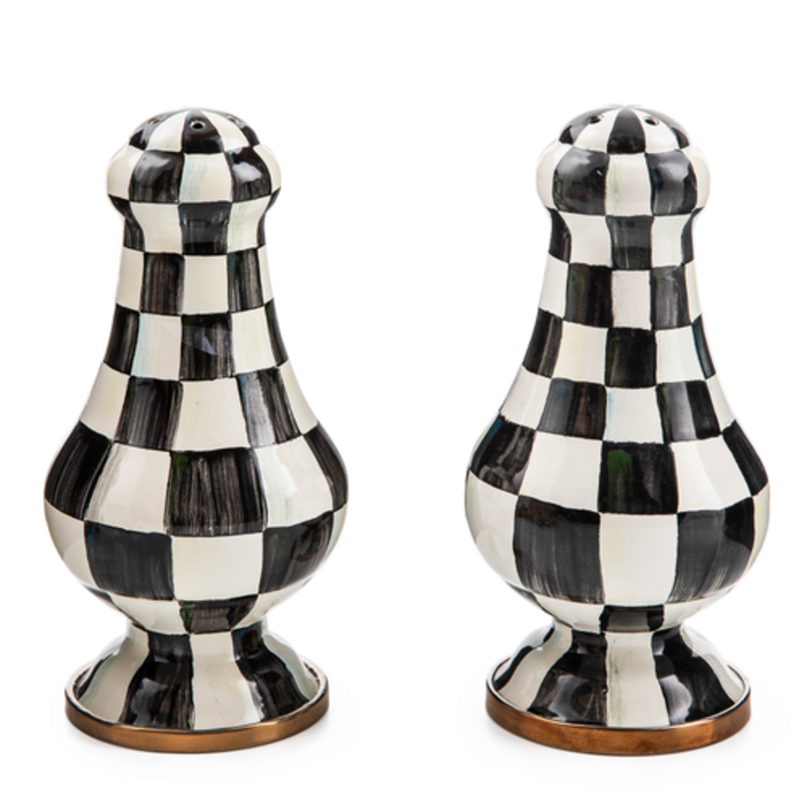 MacKenzie-Childs courtly check large salt & pepper shakers