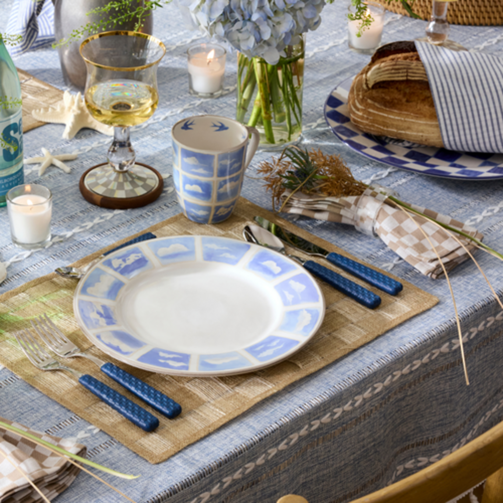 MacKenzie-Childs flax check napkin, set of 4