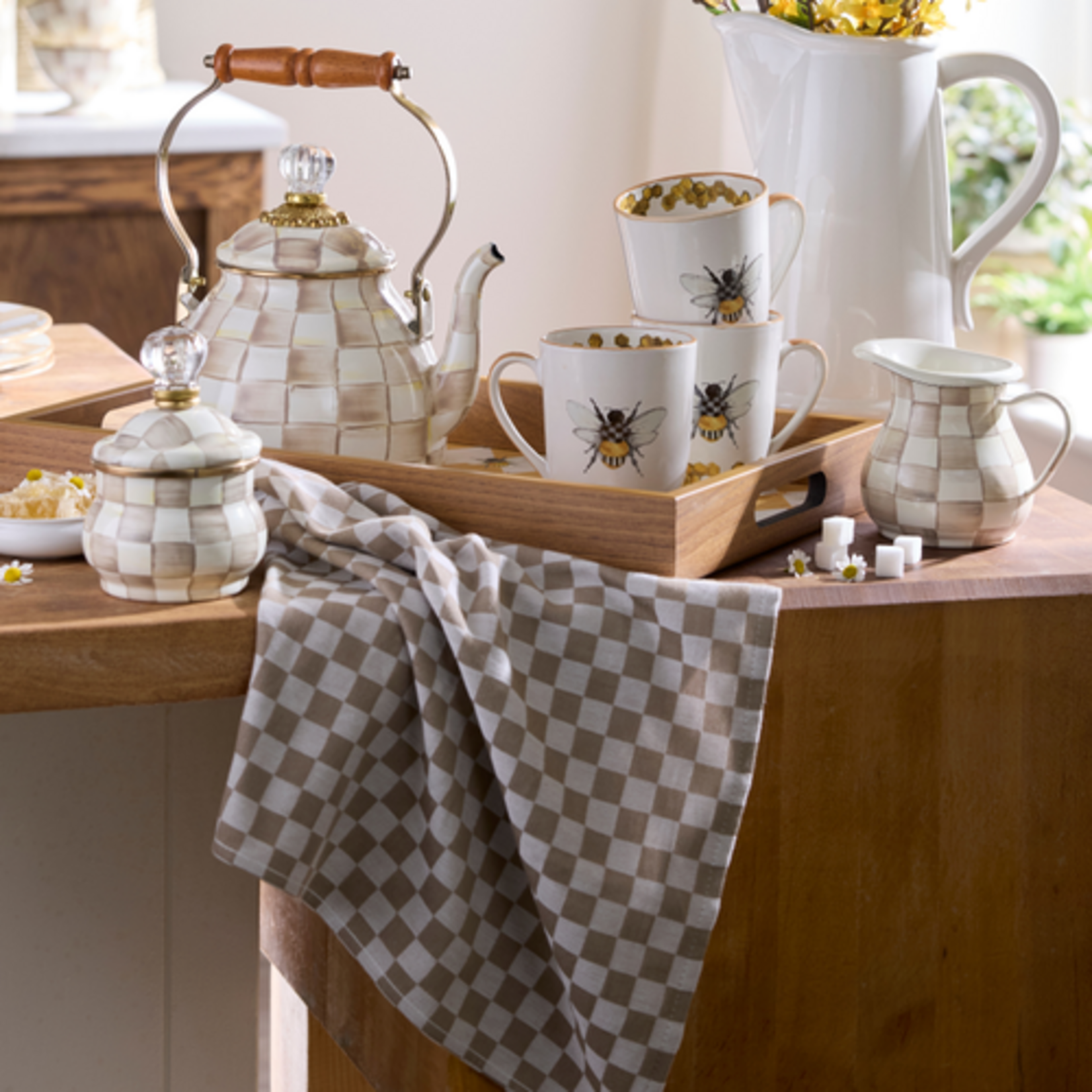 MacKenzie-Childs flax check napkin, set of 4