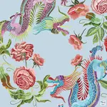 Bespoke Mahjong YEAR OF THE DRAGON MAT - PERIWINKLE no tube