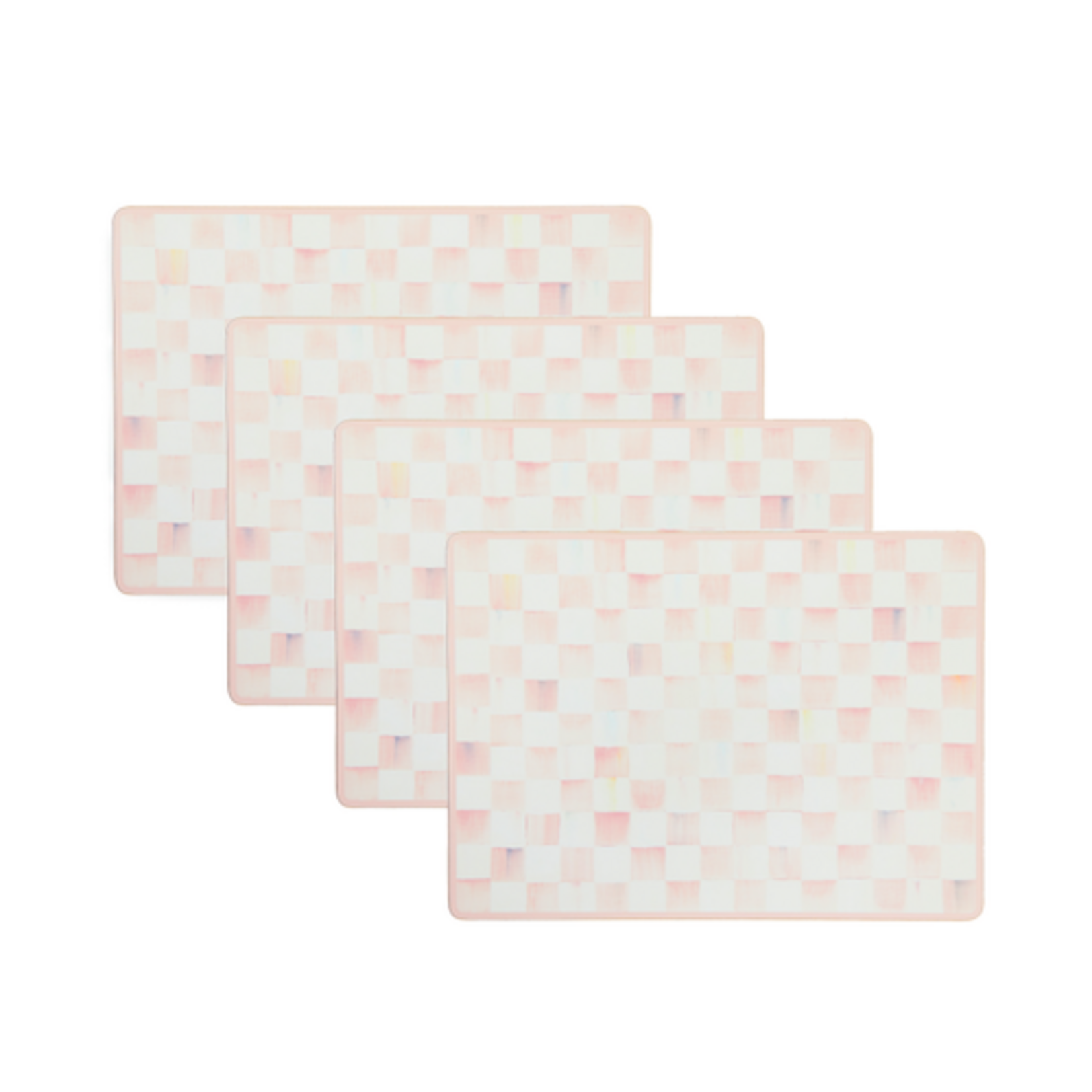 MacKenzie-Childs rosy check cork back placemats, set of 4