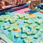 Bespoke Mahjong GARDEN GLOW MAT - TURQUOISE no tube