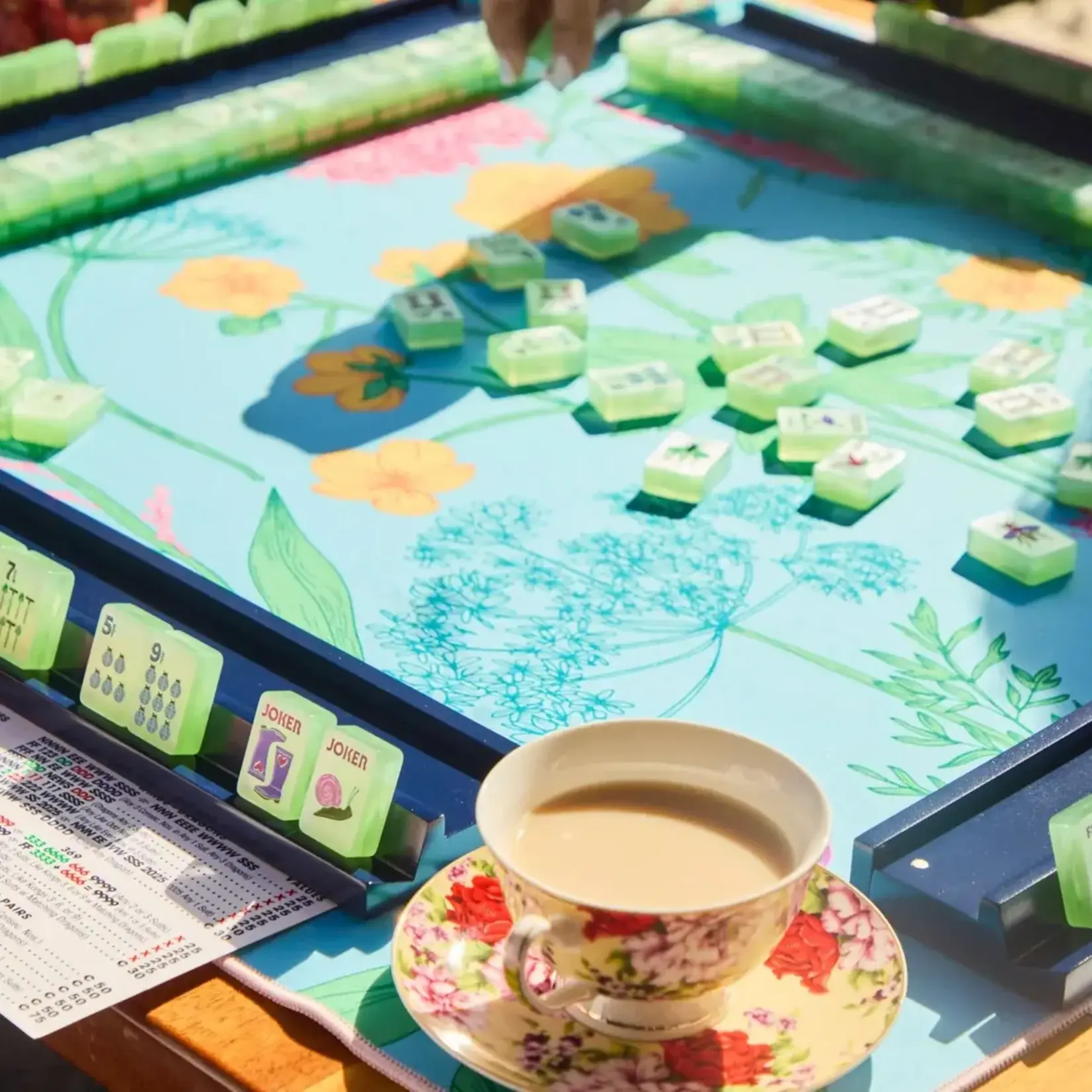 Bespoke Mahjong GARDEN GLOW MAT - TURQUOISE