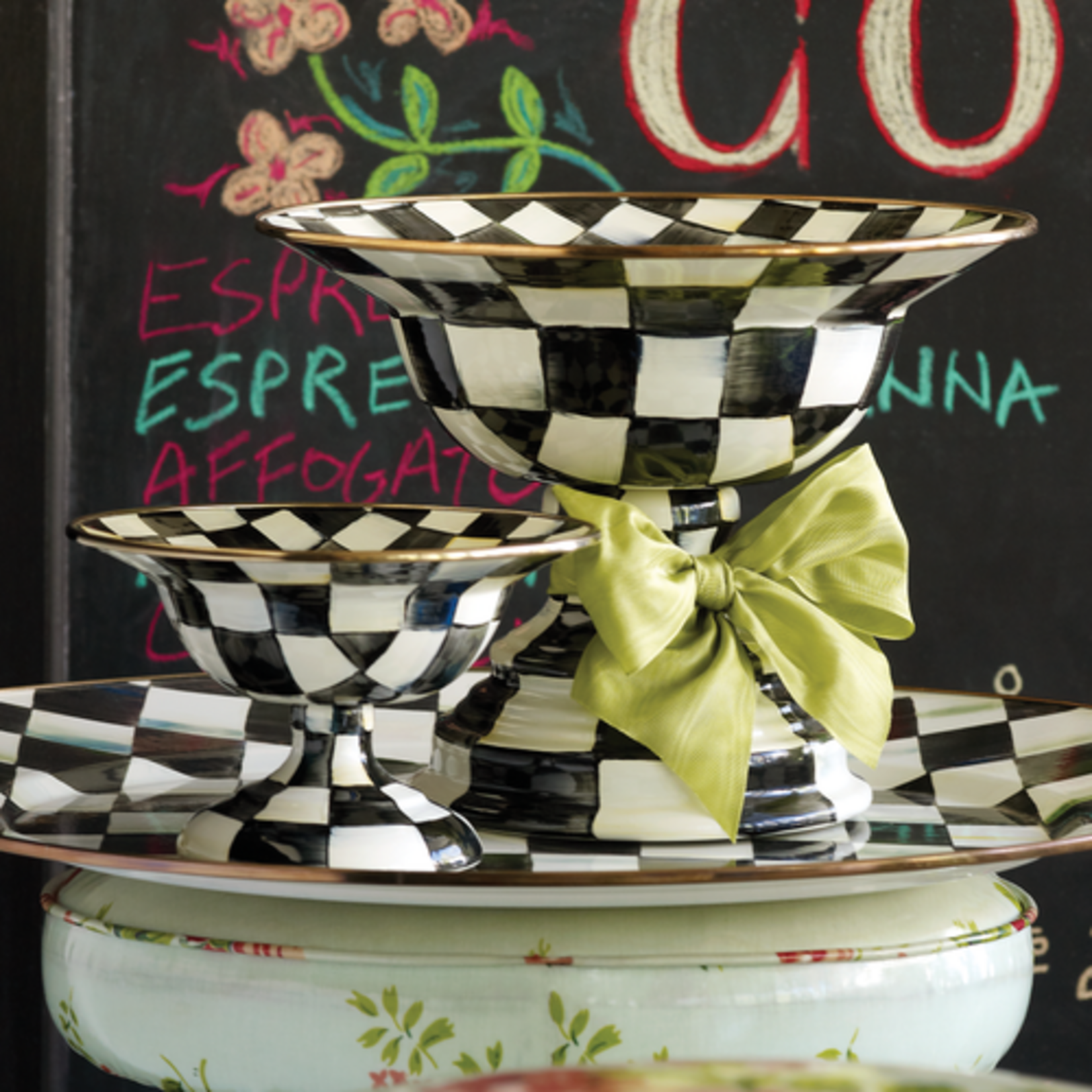 MacKenzie-Childs courtly check small compote