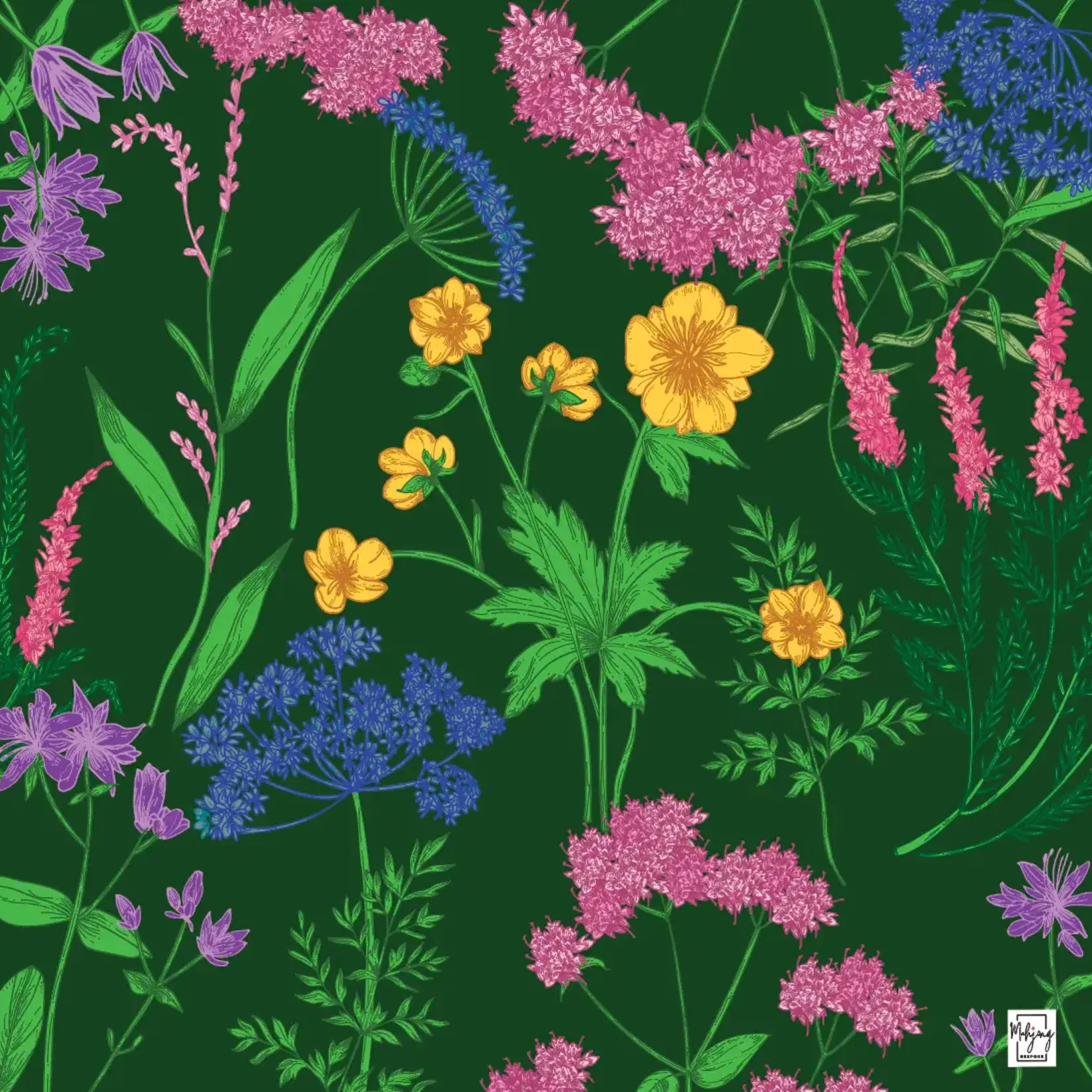 Bespoke Mahjong GARDEN GLOW MAT - EMERALD GREEN