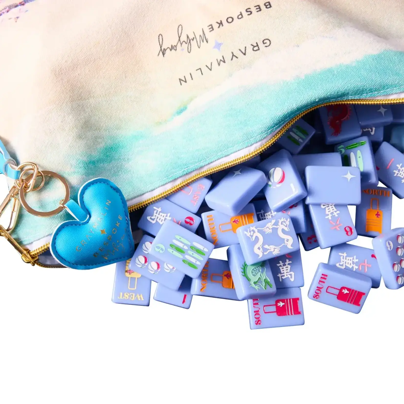 Bespoke Mahjong Bespoke X Gray Malin Beach Club Mahjong Tiles - Cabana Blue