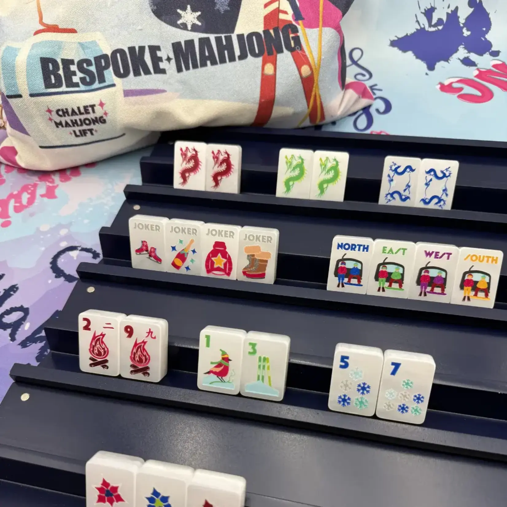 Bespoke Mahjong The Chalet - Frosty Pearl White Mahjong Tiles