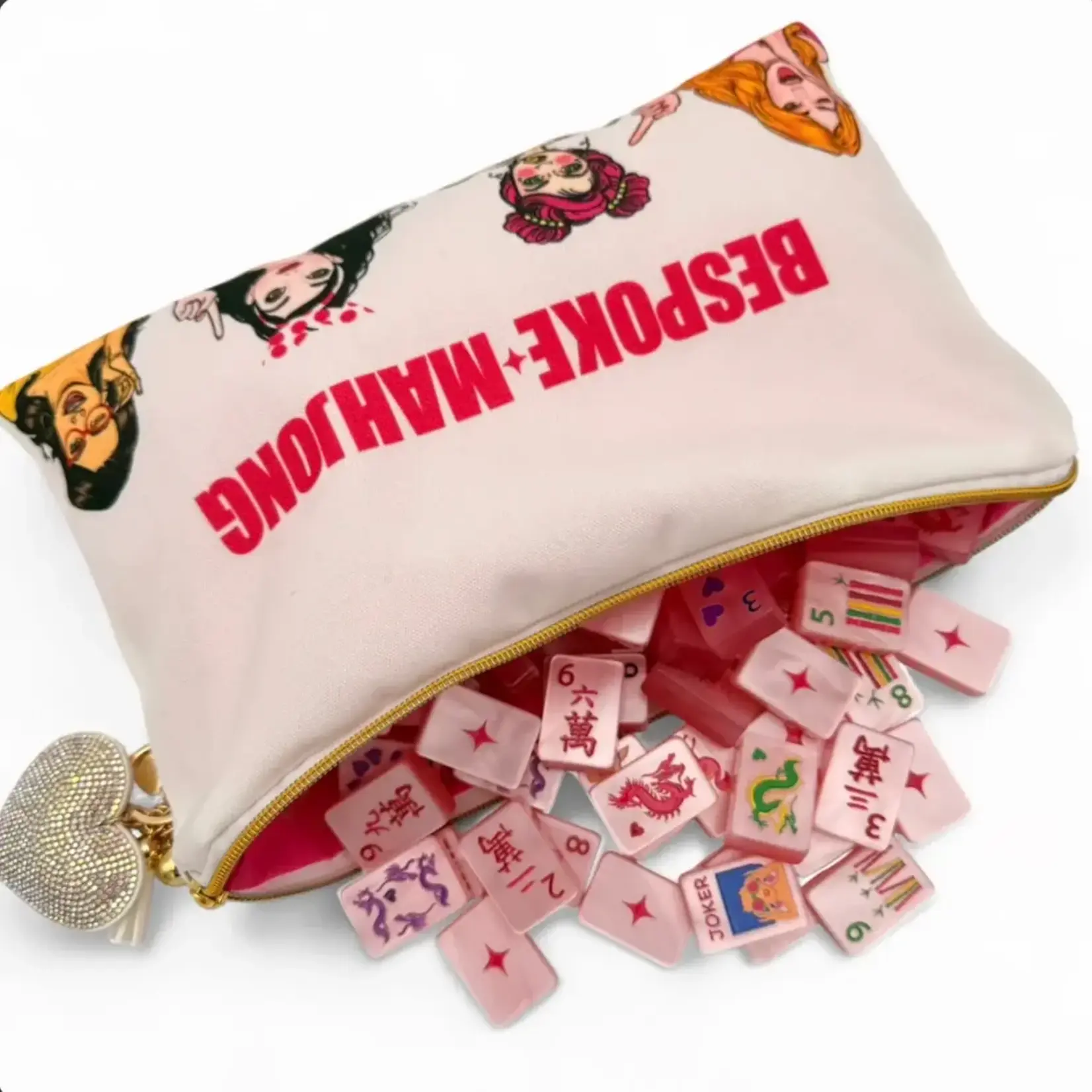 Bespoke Mahjong POP DIVA - COTTON CANDY PINK PEARL MAHJONG TILES