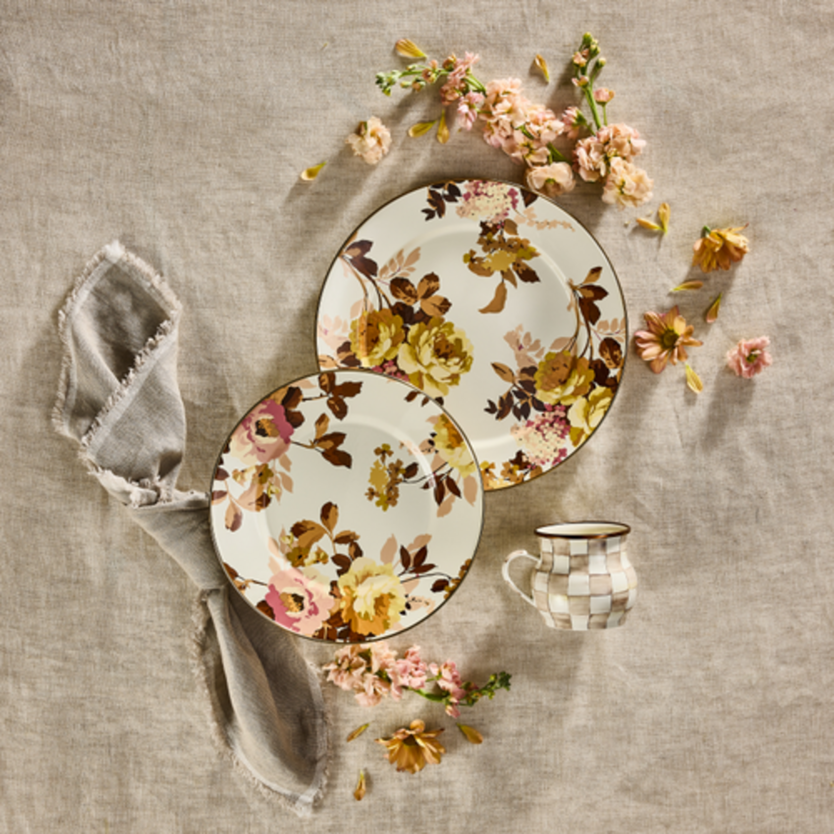 MacKenzie-Childs wild rose white charger/plate