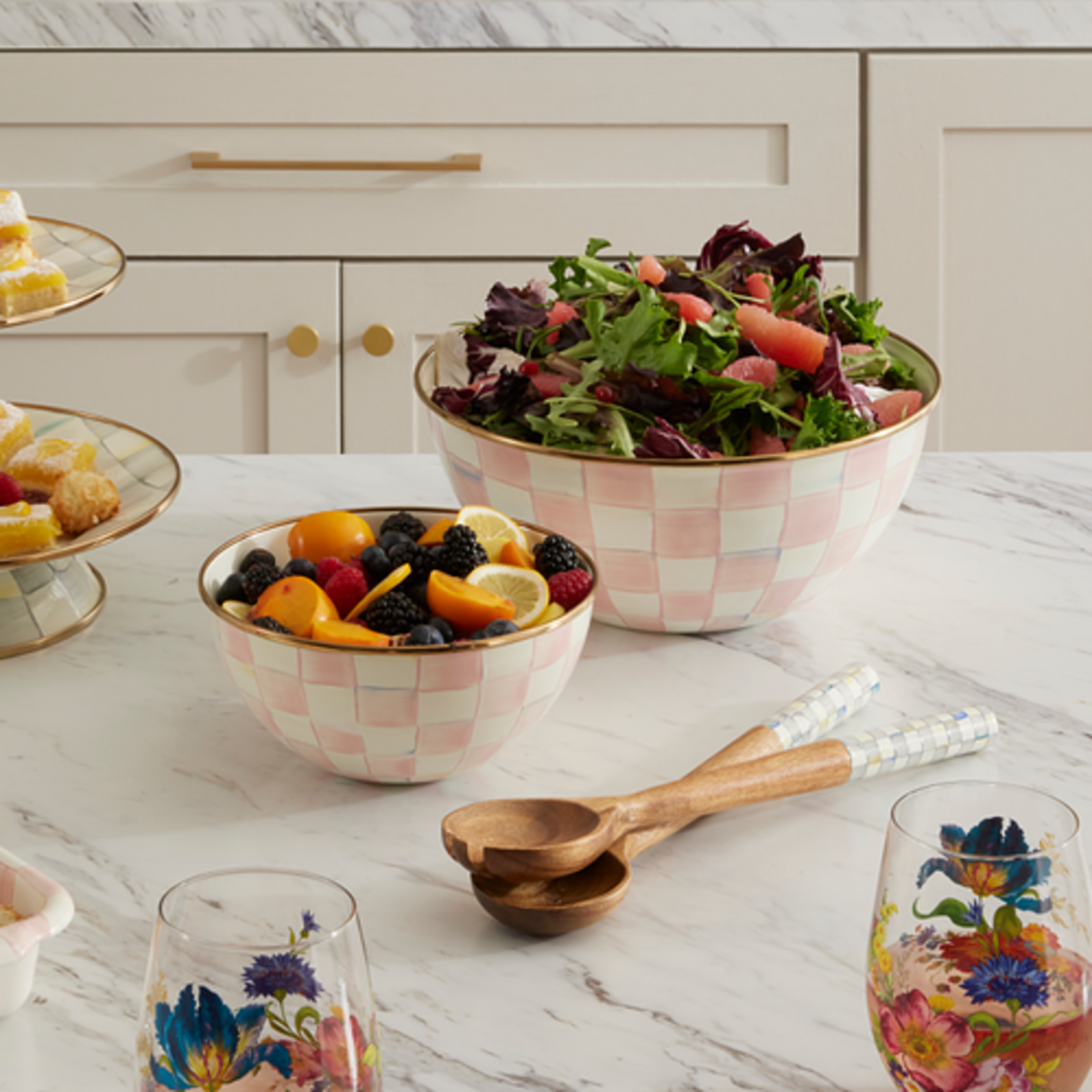 MacKenzie-Childs rosy check large everyday bowl