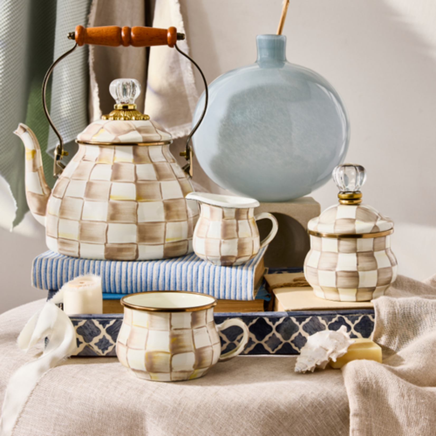 MacKenzie-Childs mocha check little creamer