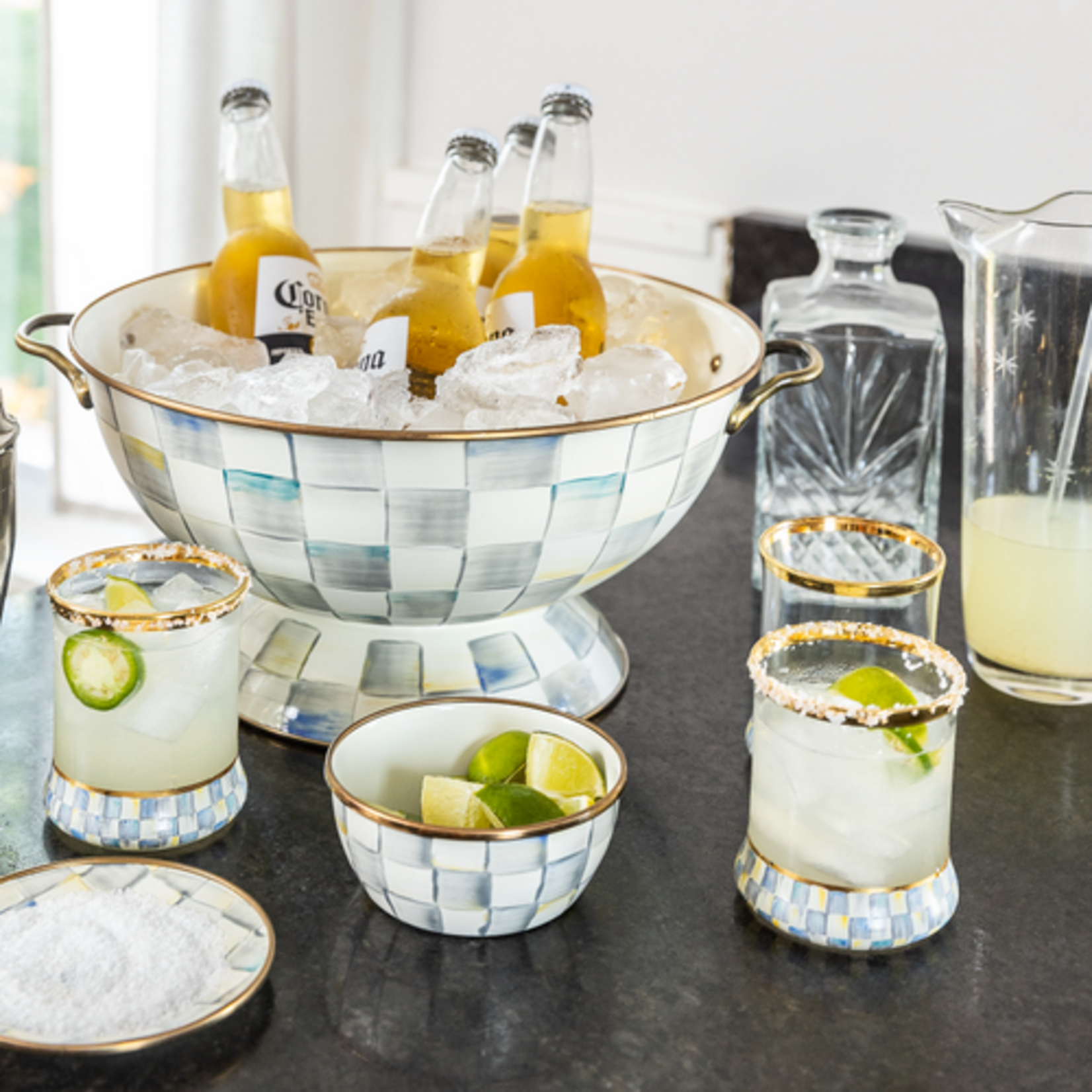 MacKenzie-Childs sterling check pinch bowl