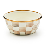 MacKenzie-Childs mocha check pinch bowl
