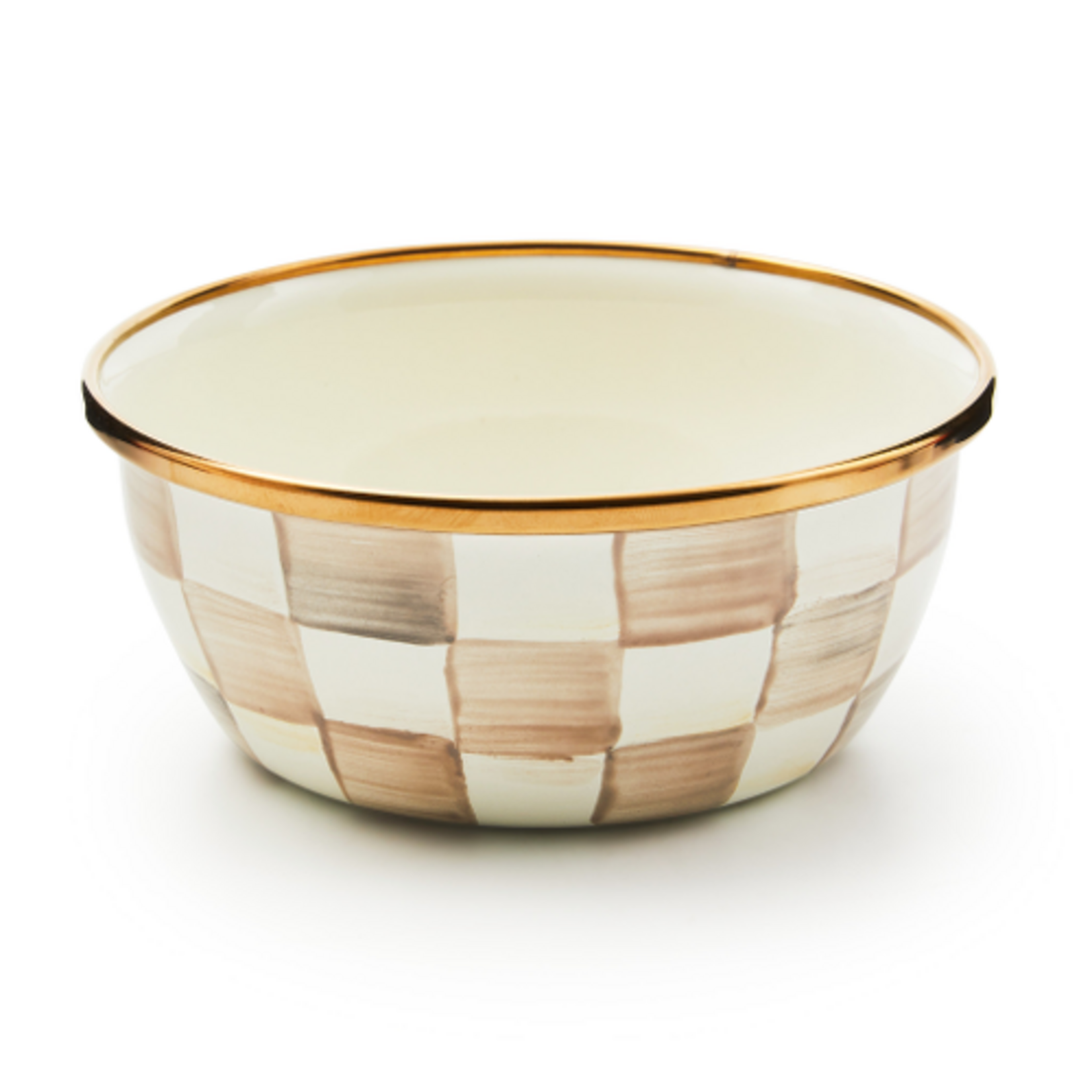 MacKenzie-Childs mocha check pinch bowl