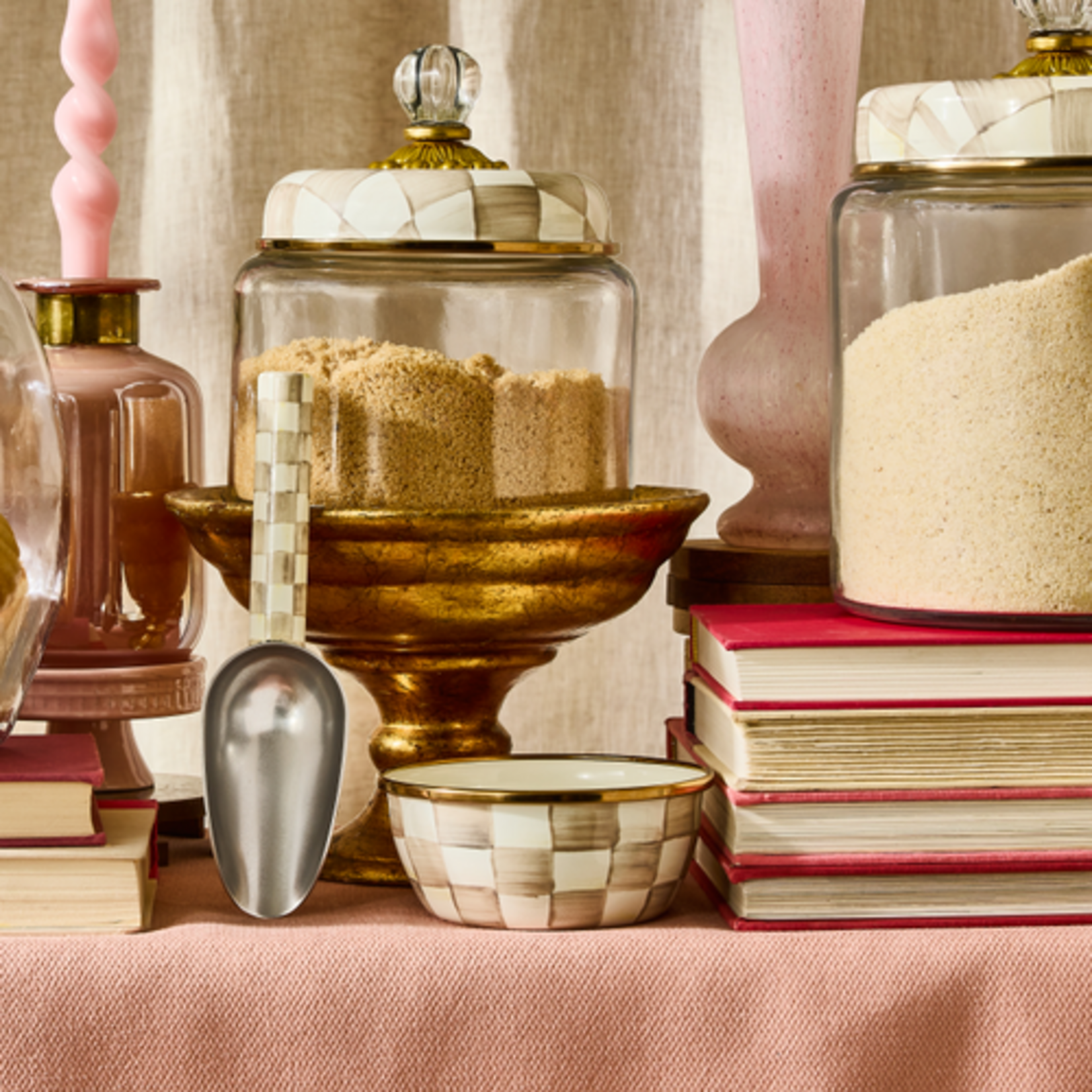 MacKenzie-Childs mocha check pinch bowl