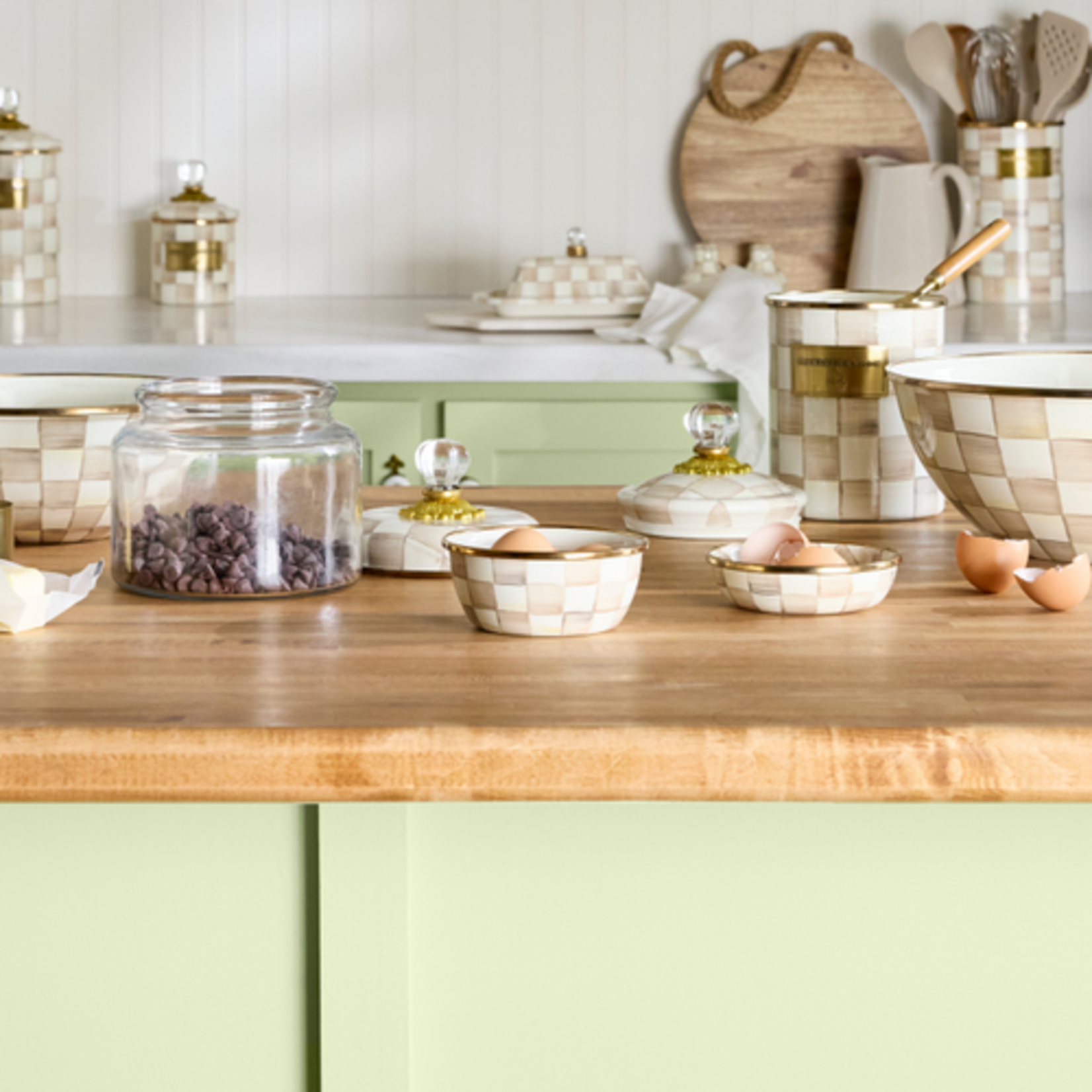 MacKenzie-Childs mocha check pinch bowl