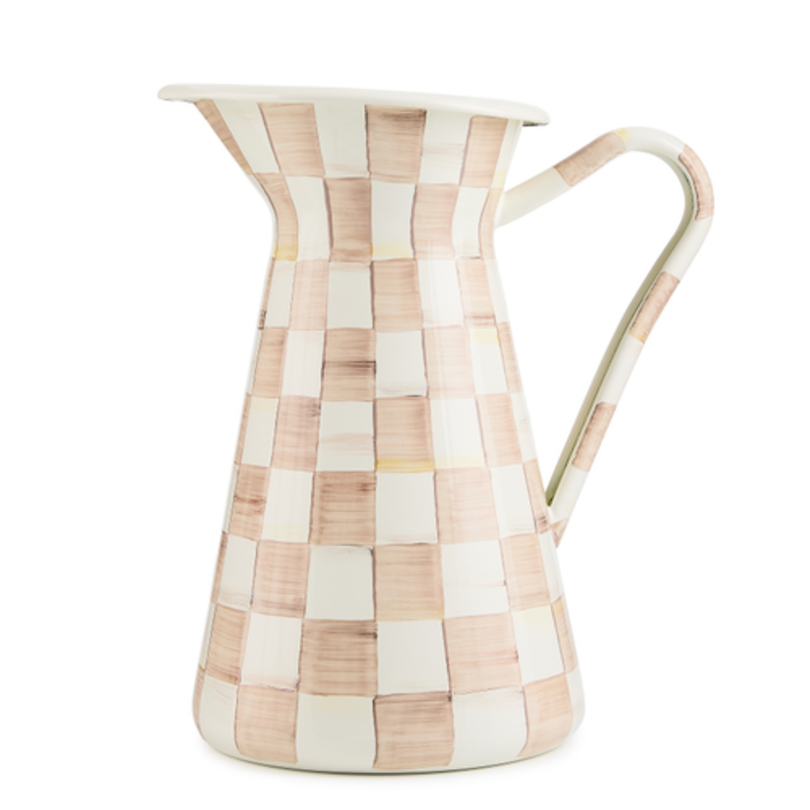 MacKenzie-Childs mocha check large practical pitcher