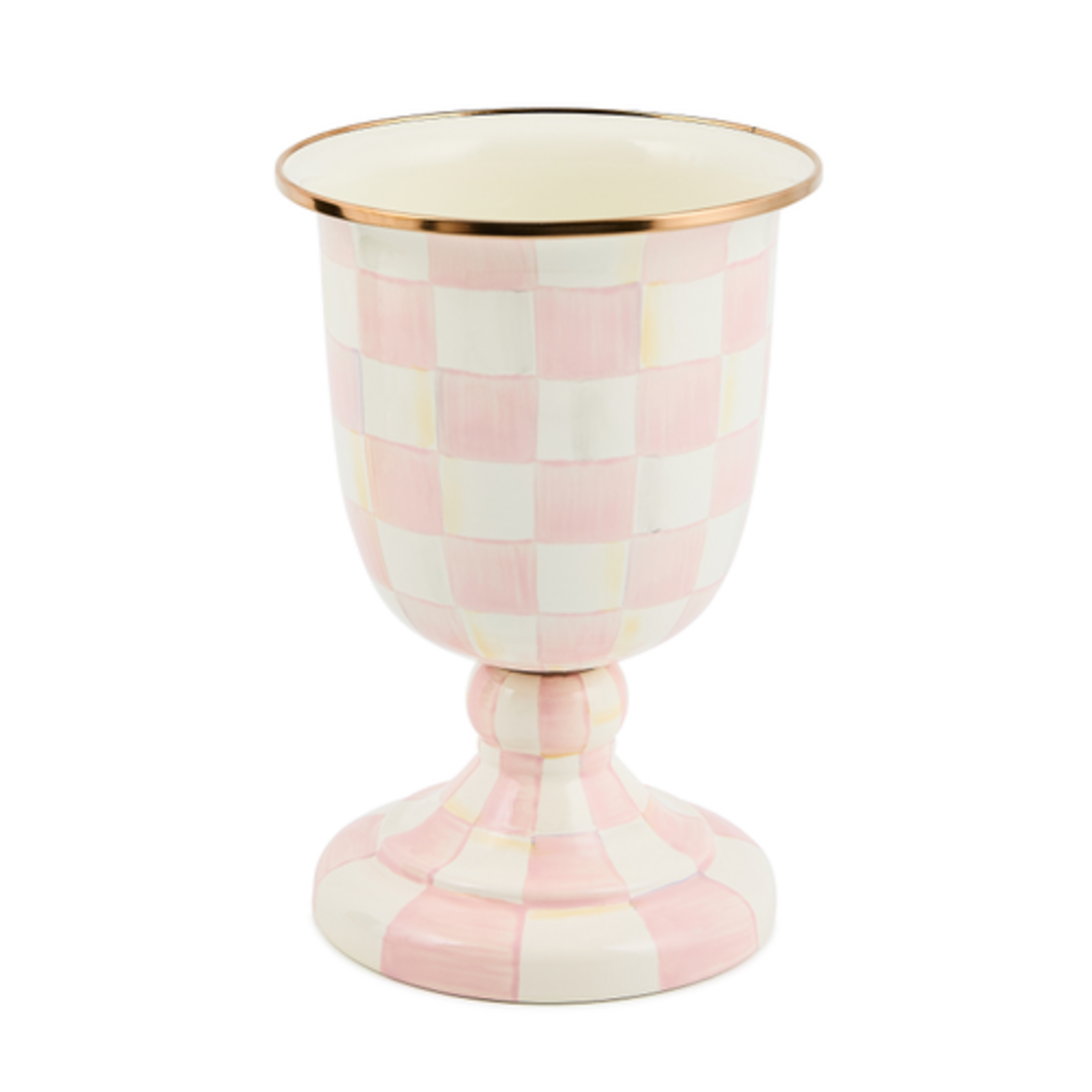 MacKenzie-Childs rosy check pedestal vase