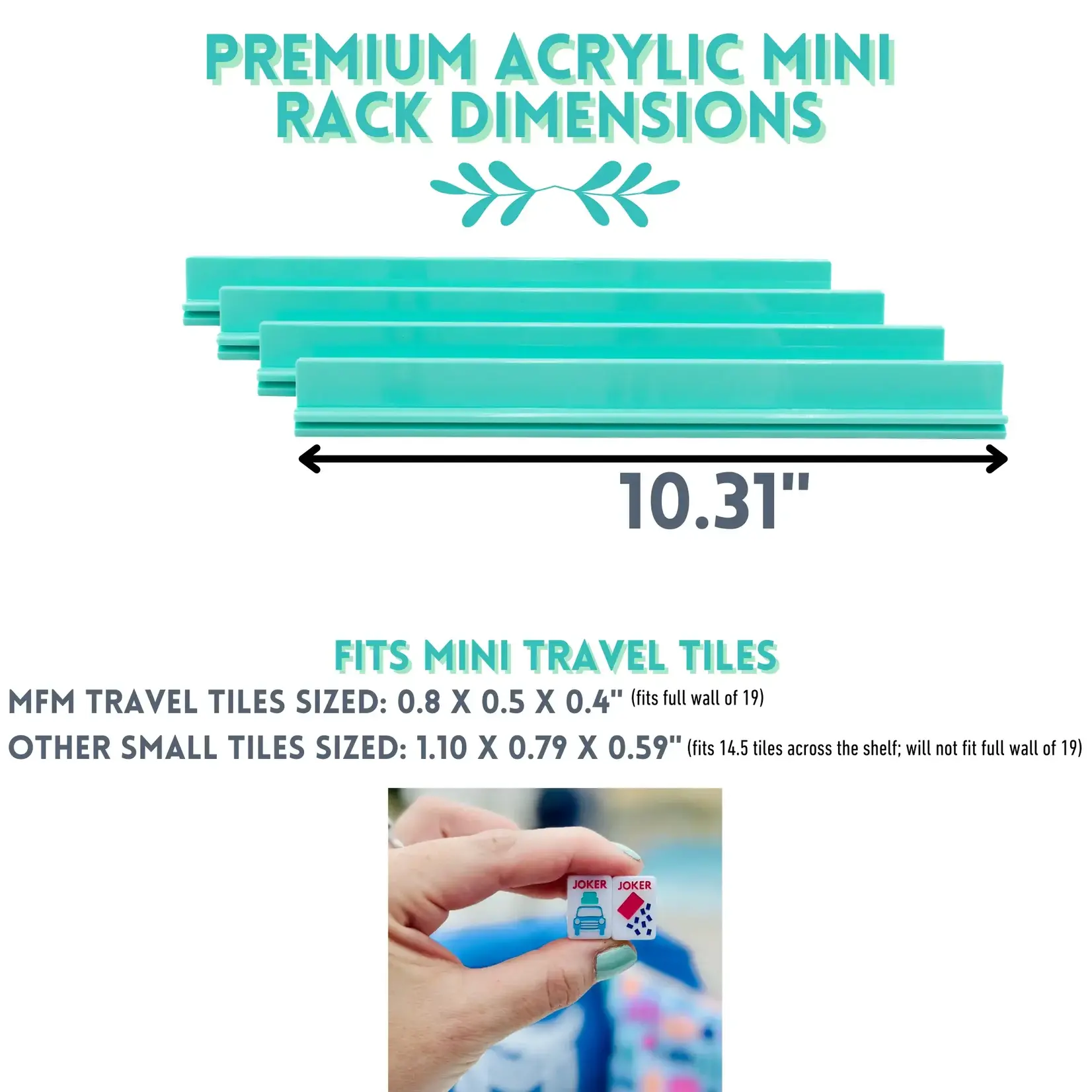 My Fair Mahjong Teal MINI Travel Premium Acrylic Mahjong Racks