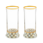 MacKenzie-Childs sterling check highball glass, set of 2