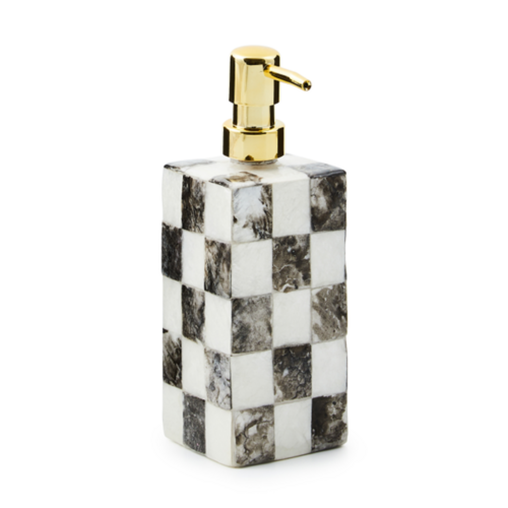 MacKenzie-Childs courtly check capiz soap pump