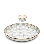 MacKenzie-Childs sterling check chip & dip set
