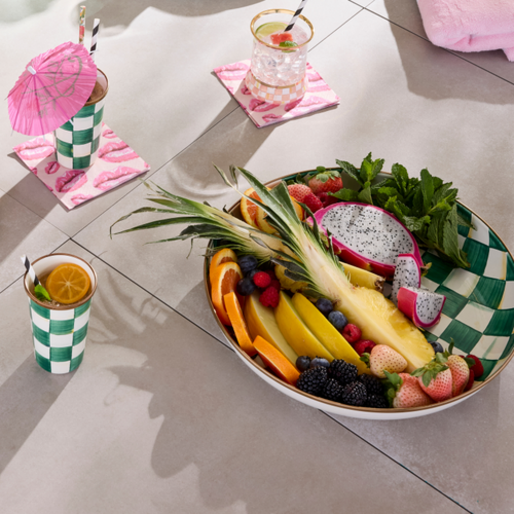 MacKenzie-Childs emerald check abundant bowl