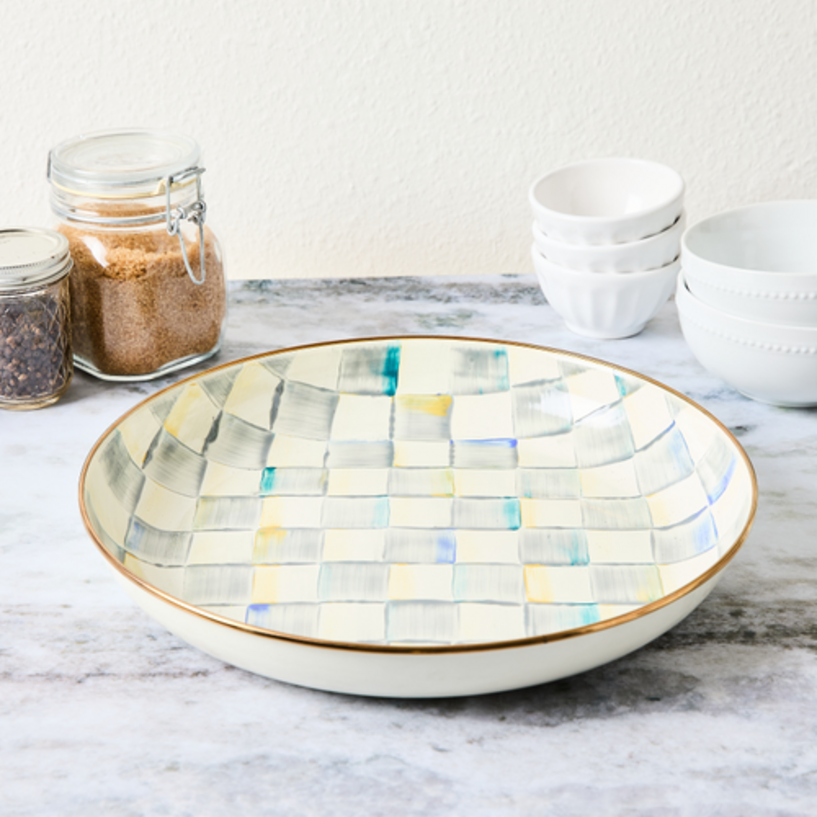 MacKenzie-Childs sterling check abundant bowl