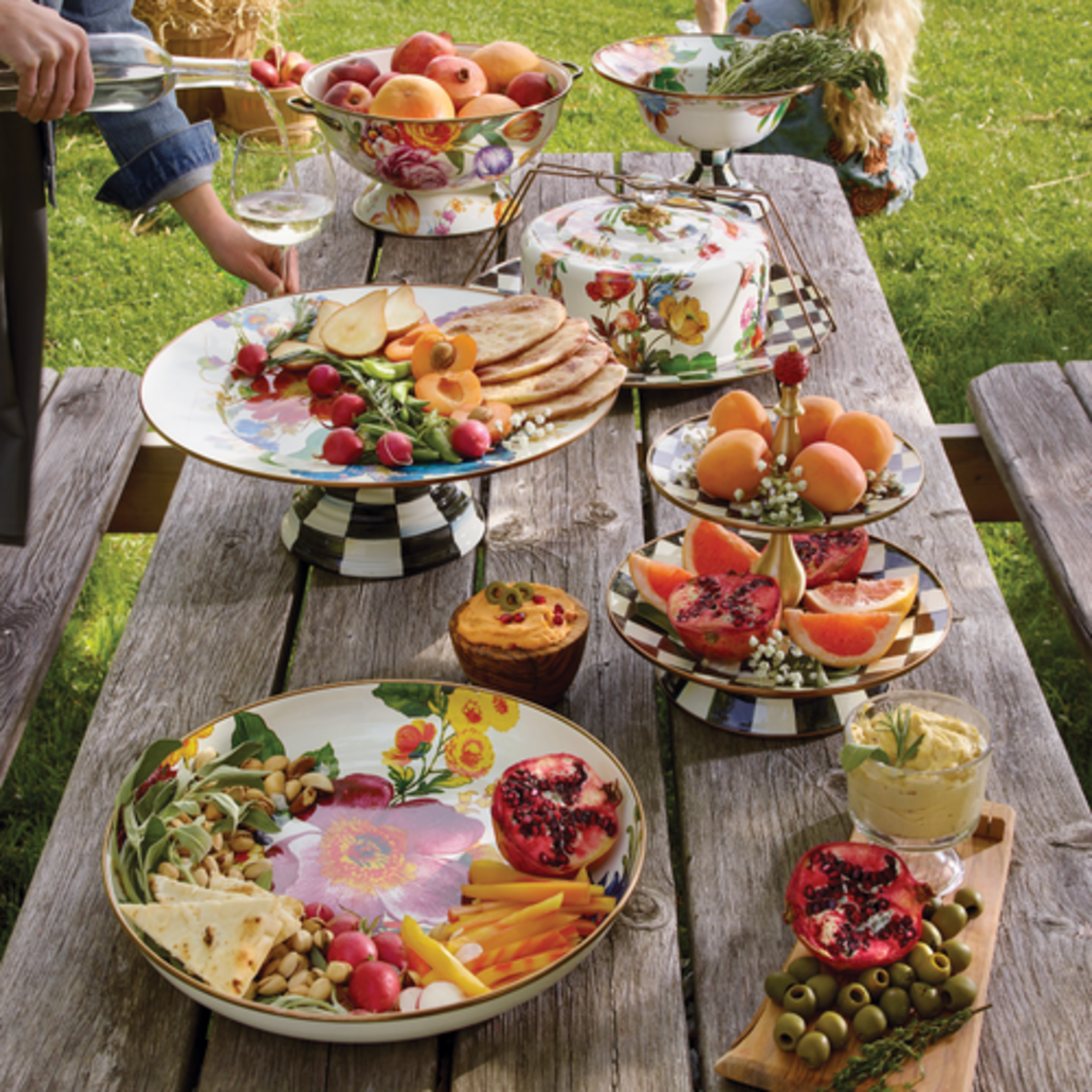 MacKenzie-Childs white flower market abundant bowl