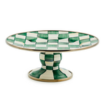 MacKenzie-Childs emerald check mini pedestal platter