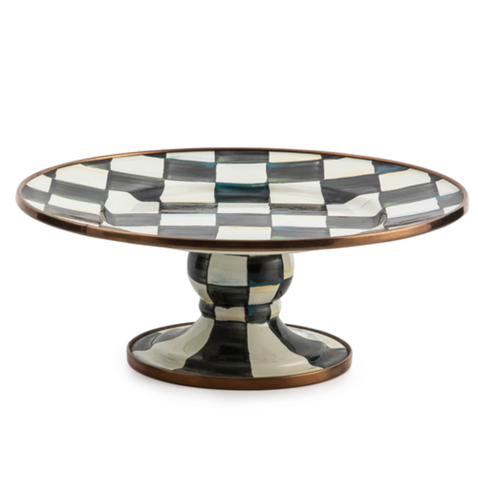 MacKenzie-Childs courtly check mini pedestal platter