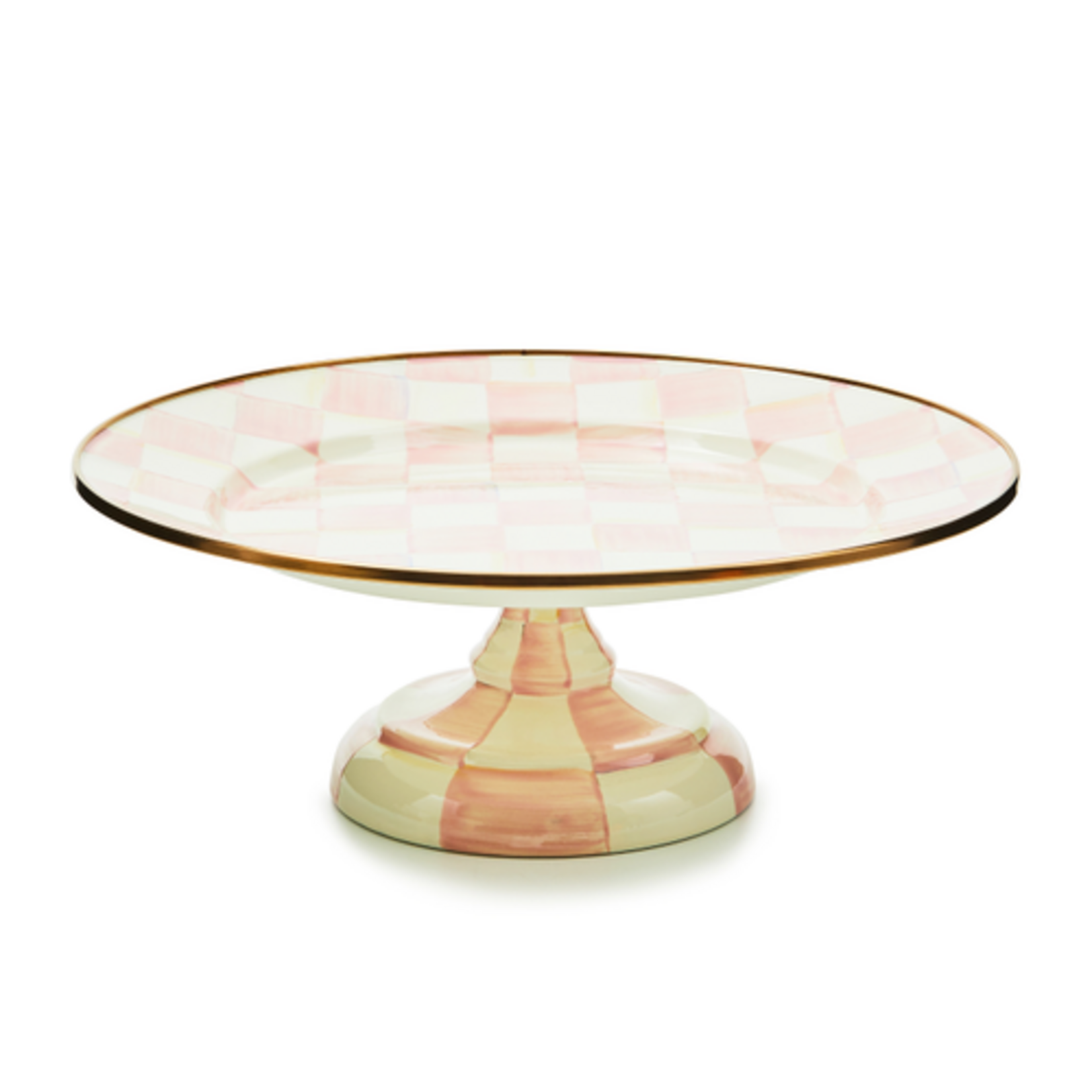 MacKenzie-Childs rosy check small pedestal platter