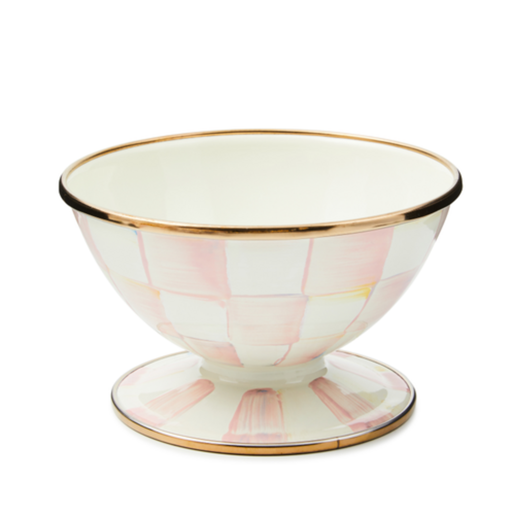 MacKenzie-Childs rosy check ice cream dish