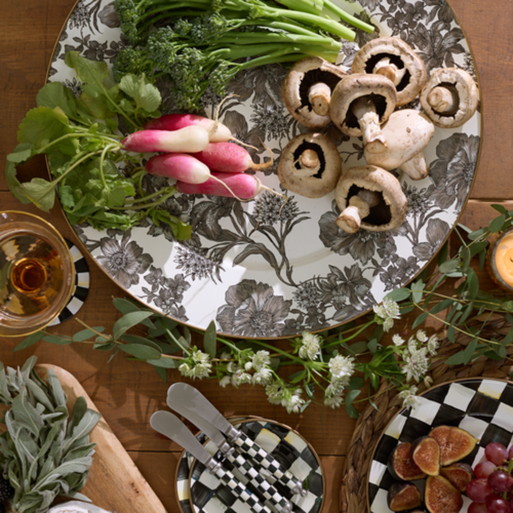 MacKenzie-Childs sterling english garden enamel serving platter